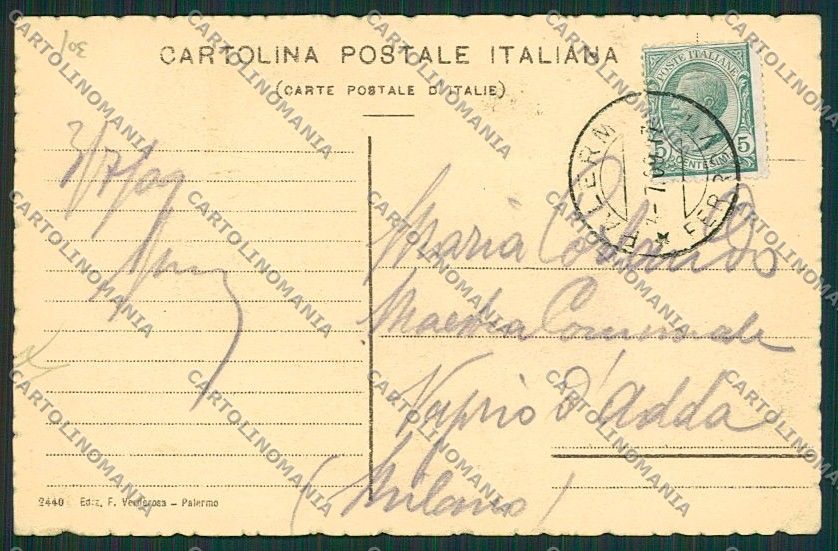 Palermo Costumi Siciliani cartolina QQ0910 – retro
