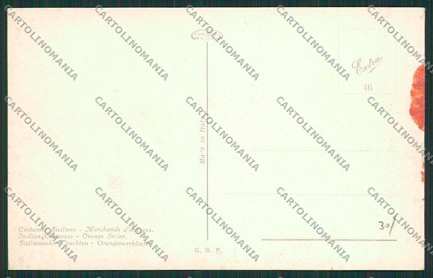 Palermo Costumi Siciliani cartolina QQ0917 – retro
