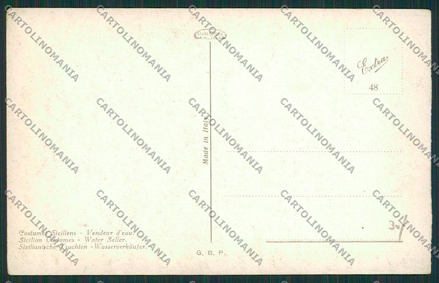 Palermo Costumi Siciliani cartolina QQ0918 – retro