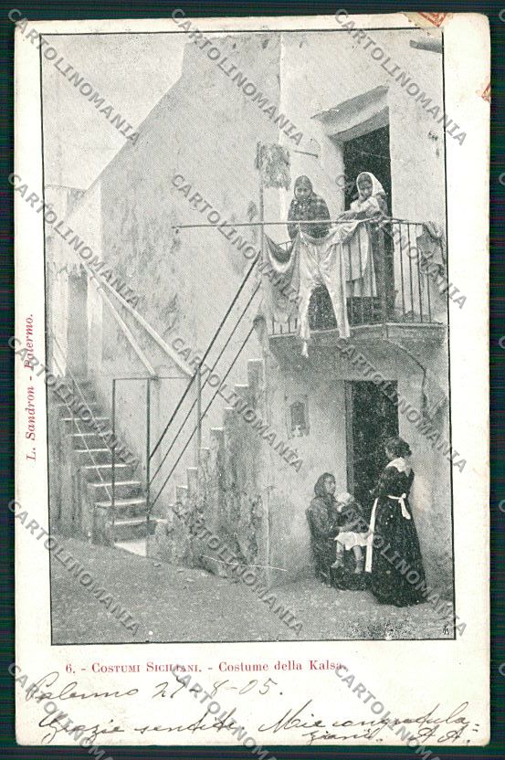 Palermo Costumi Siciliani Kalza cartolina QQ0937 – fronte
