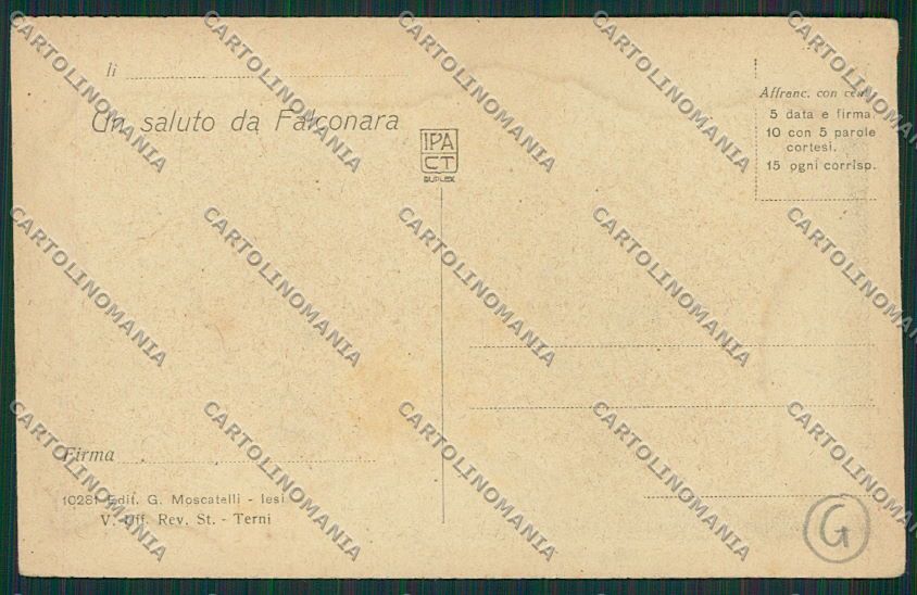 Ancona Falconara PIEGHINA cartolina QQ1125 – retro