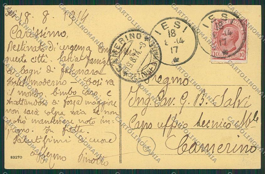 Ancona Jesi Iesi cartolina QQ1185 – retro