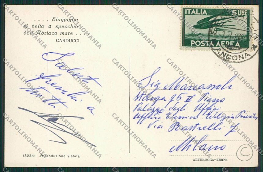 Ancona Senigallia cartolina QQ1210 – retro