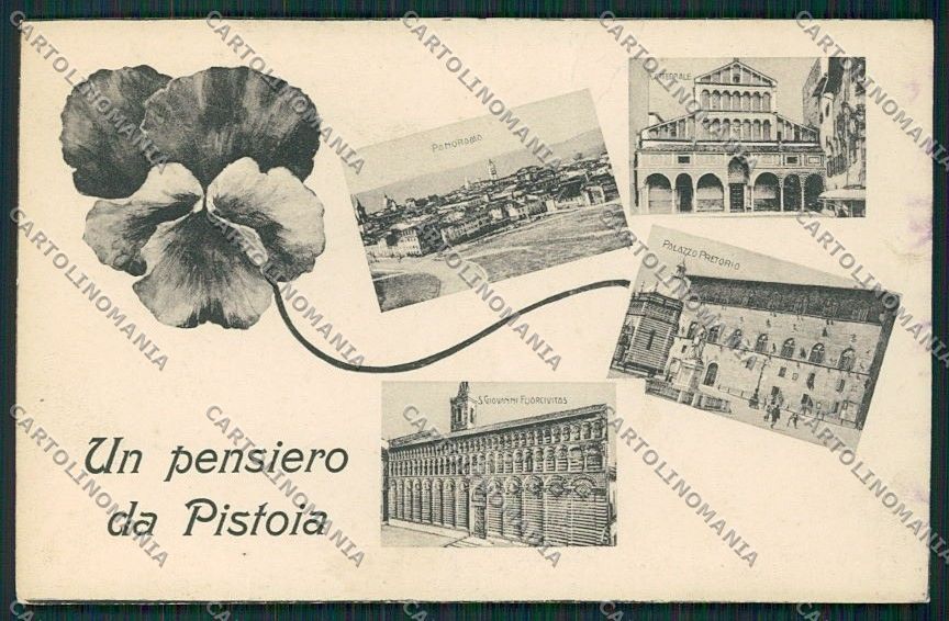 Pistoia Città Un Pensiero da PIEGHE cartolina QQ1310 – fronte