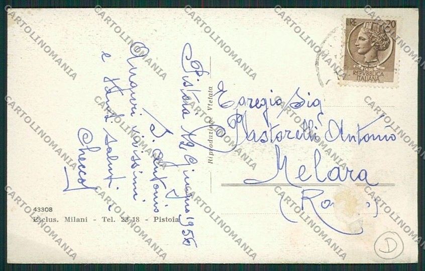 Pistoia Città Poste COLLA cartolina QQ1328 – retro