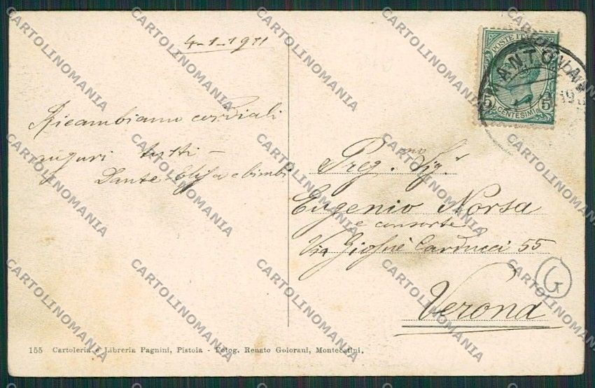 Pistoia Boscolungo Abetone Poste cartolina QQ1392 – retro