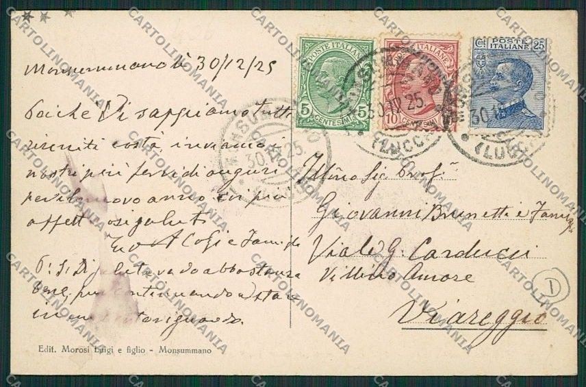 Pistoia Monsummano cartolina QQ1409 – retro