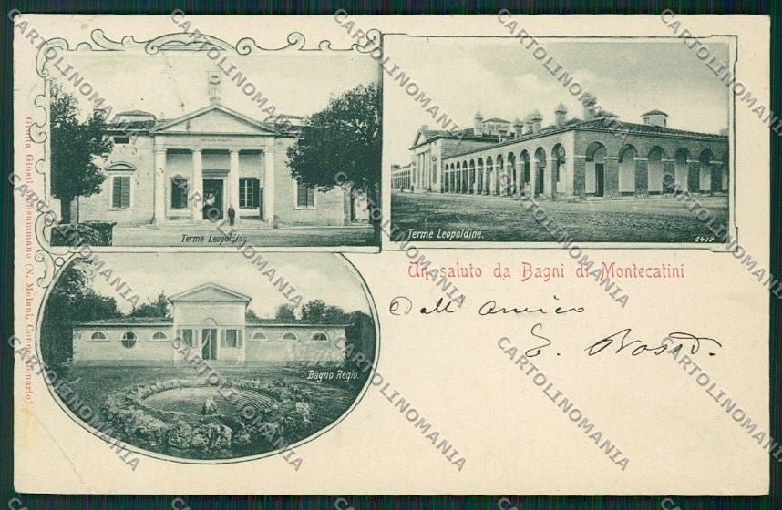 Pistoia Montecatini PIEGA cartolina QQ1468 – fronte