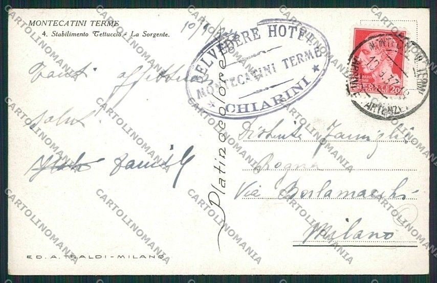 Pistoia Montecatini cartolina QQ1470 – retro