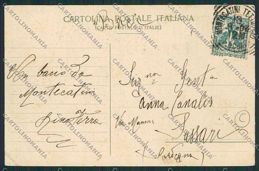 Pistoia Montecatini PIEGA cartolina QQ1473 – retro