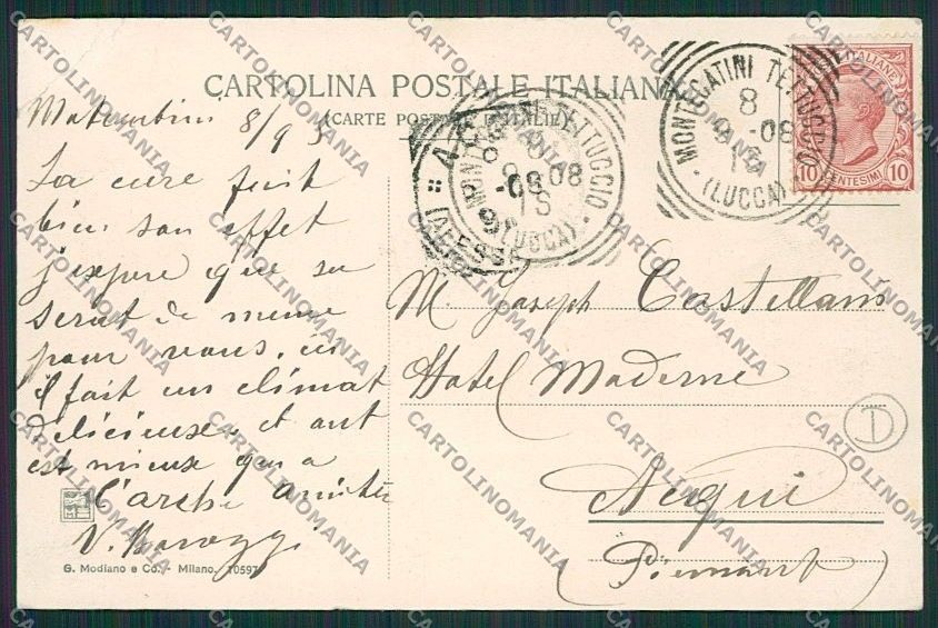 Pistoia Montecatini PIEGA cartolina QQ1488 – retro