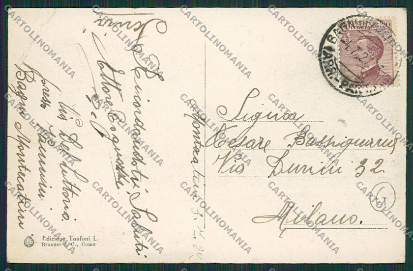 Pistoia Montecatini Stazione PIEGA cartolina QQ1556 – retro