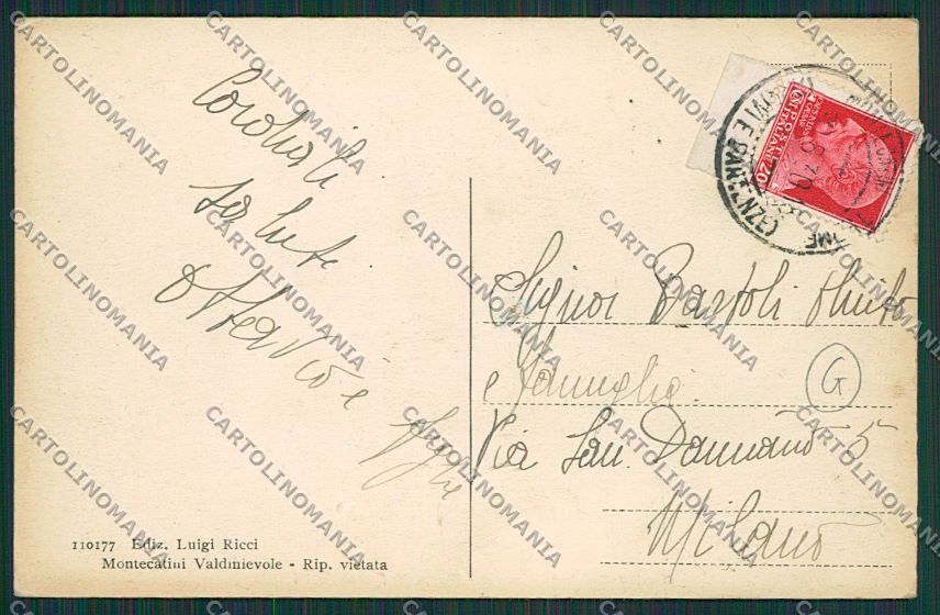 Pistoia Montecatini cartolina QQ1558 – retro