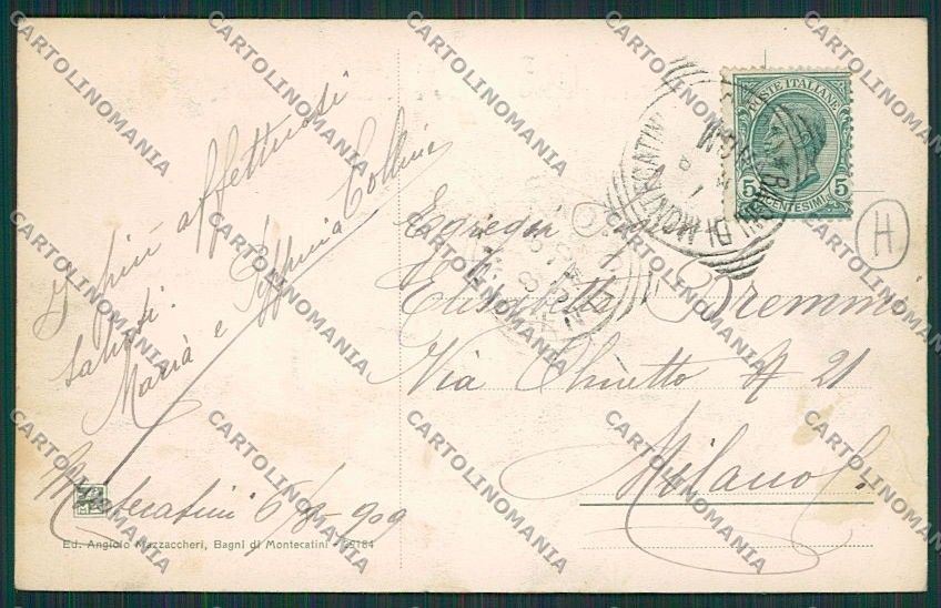 Pistoia Montecatini TRACCE UMIDO cartolina QQ1561 – retro