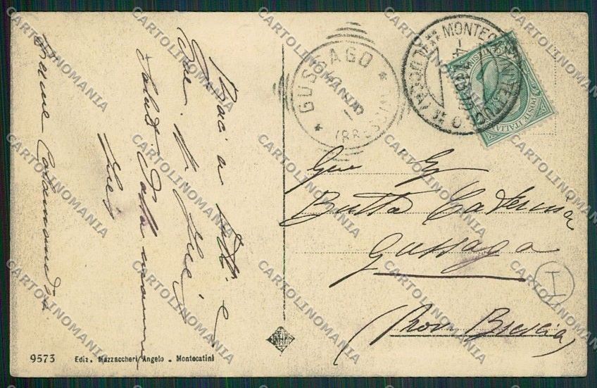 Pistoia Montecatini Savoia cartolina QQ1564 – retro