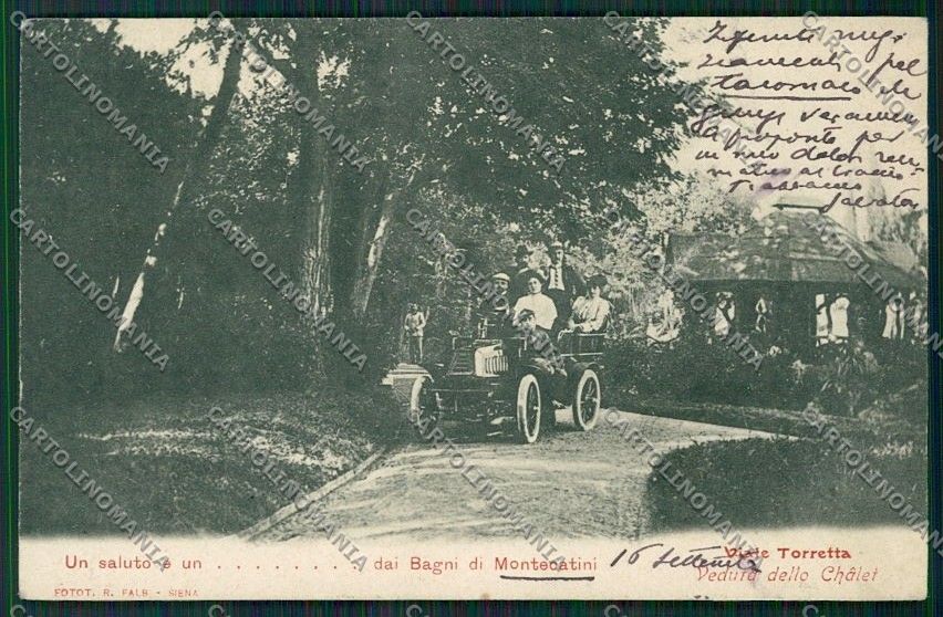 Pistoia Montecatini Auto PIEGHINE ABRASA cartolina QQ1567 – fronte