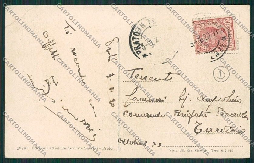 Prato Città PIEGA D'ANGOLO cartolina QQ1675 – retro