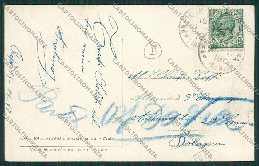 Prato Città cartolina QQ1676 – retro