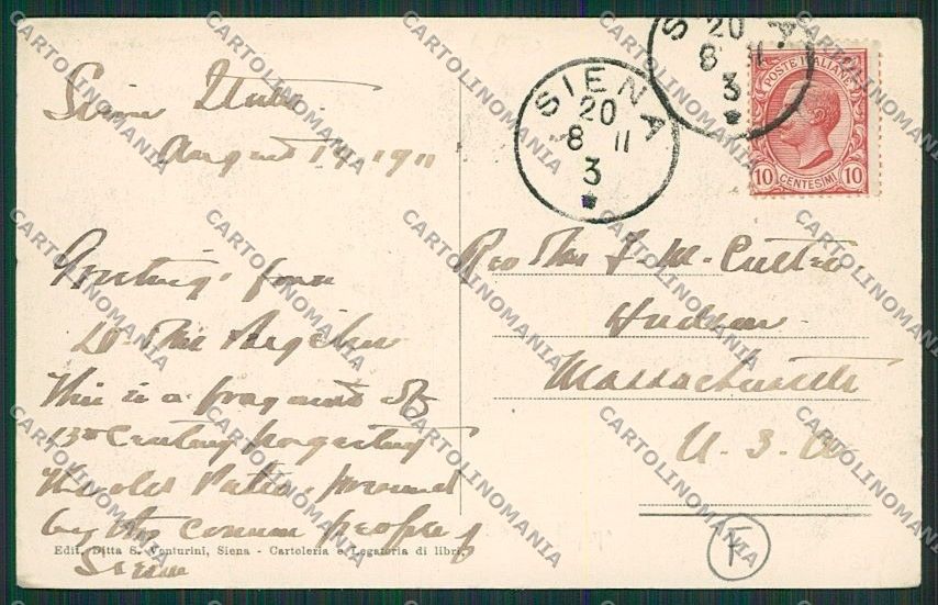 Siena Città Palio cartolina QQ1813 – retro