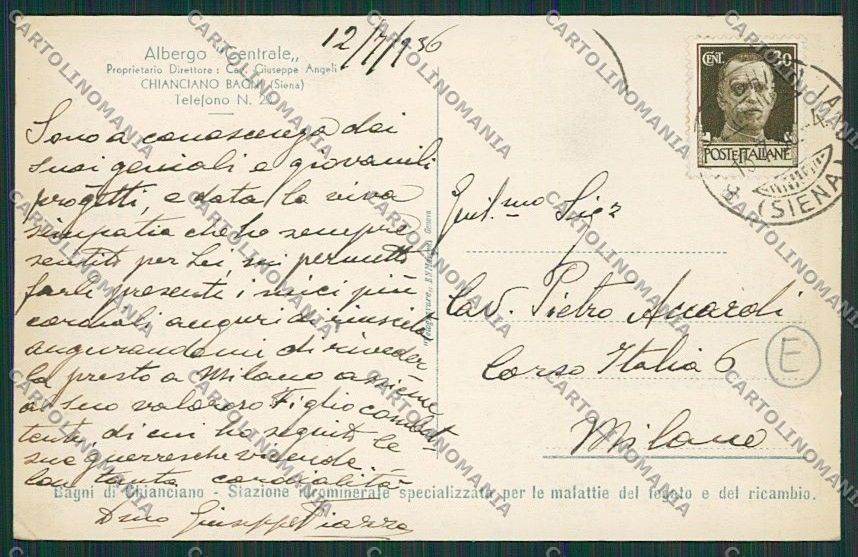 Siena Chianciano cartolina QQ1822 – retro