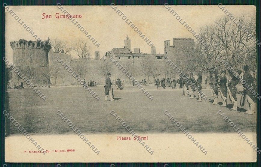 Siena San Gimignano Militari cartolina QQ1863 – fronte