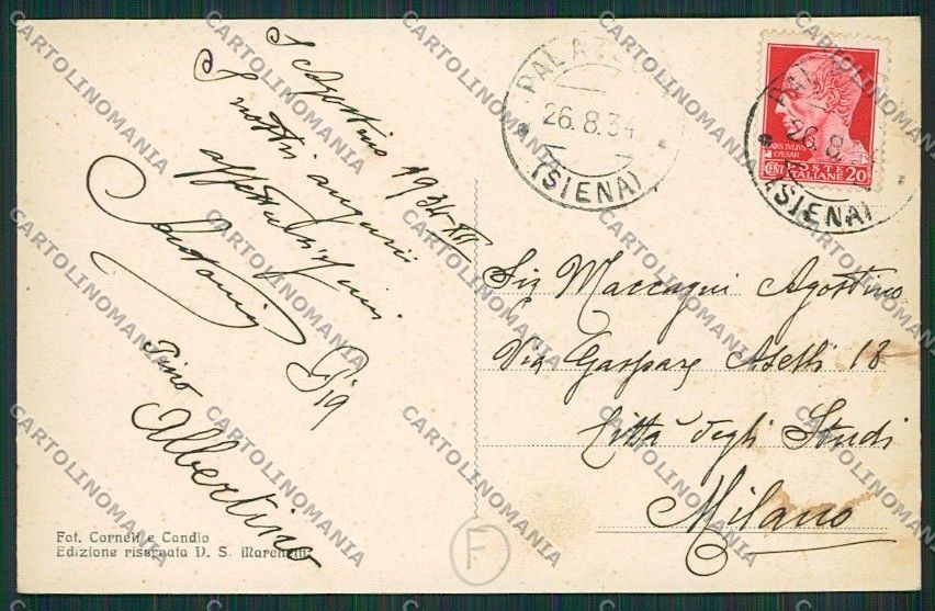 Siena Palazzone Saluti da cartolina QQ1879 – retro