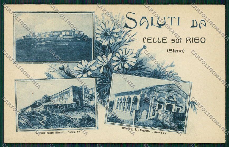 Siena Celle sul Rigo Saluti da cartolina QQ1883 – fronte
