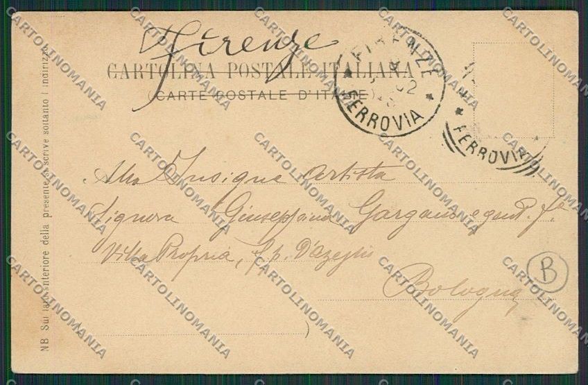 Firenze Città cartolina QQ1912 – retro