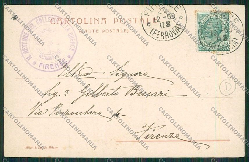 Firenze Città Biliardo cartolina QQ2024 – retro