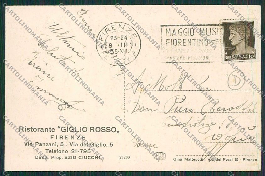Firenze Città Pubblicitaria cartolina QQ2027 – retro