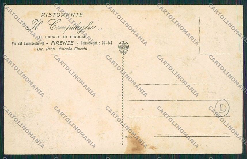 Firenze Città Pubblicitaria cartolina QQ2029 – retro