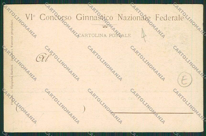 Firenze Città Ginnastica cartolina QQ2081 – retro