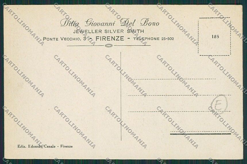Firenze Città Pubblicitaria cartolina QQ2082 – retro