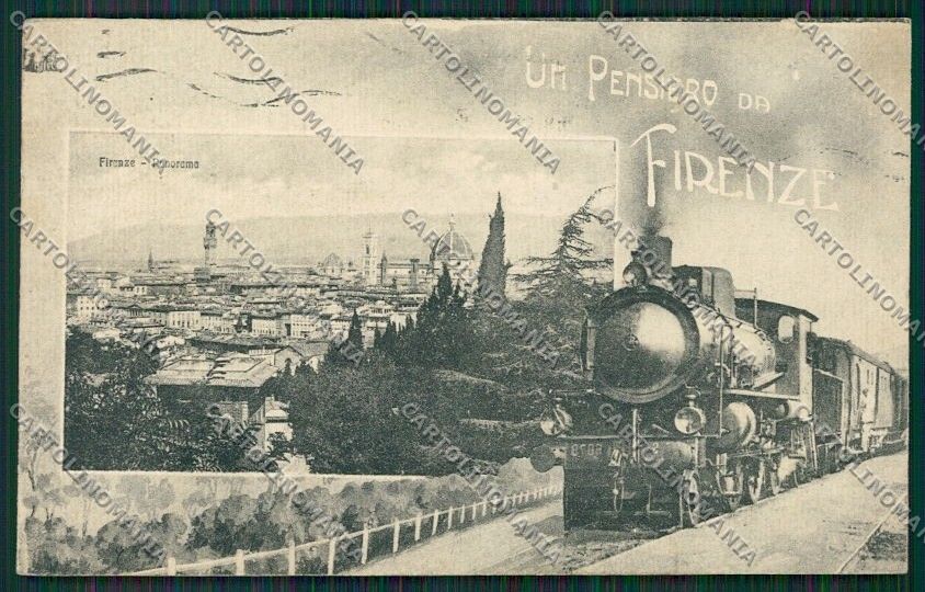 Firenze Città Un Pensiero da Treno cartolina QQ2106 – fronte