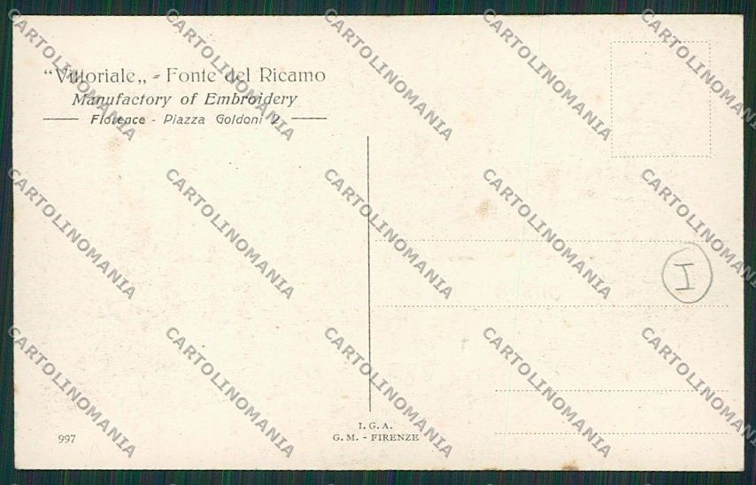 Firenze Città Pubblicitaria Ricamo cartolina QQ2162 – retro
