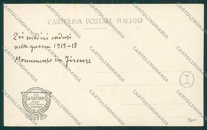 Firenze Città Medici Caduti WWI Foto cartolina QQ2169 – retro