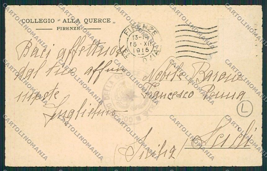 Firenze Città Militari Equitazione Fotografo cartolina QQ2173 – retro
