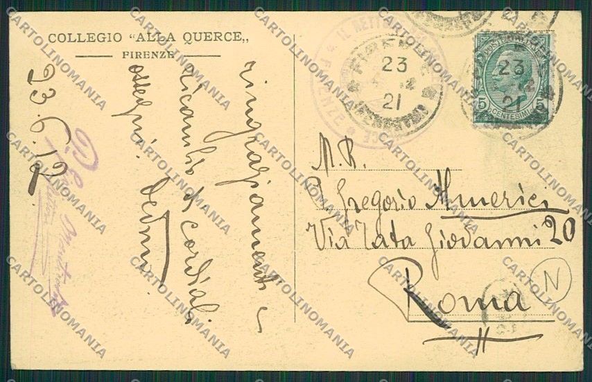 Firenze Città Collegio Ballo cartolina QQ2183 – retro