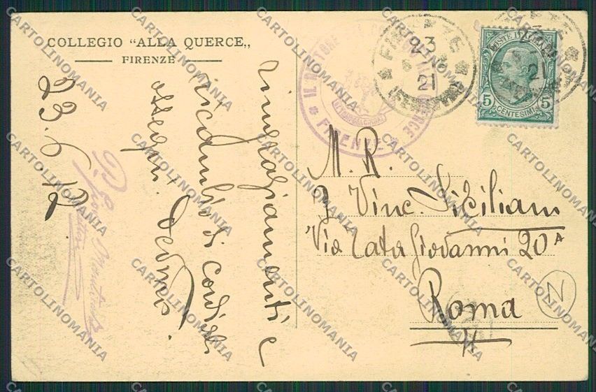 Firenze Città Collegio Ballo cartolina QQ2184 – retro