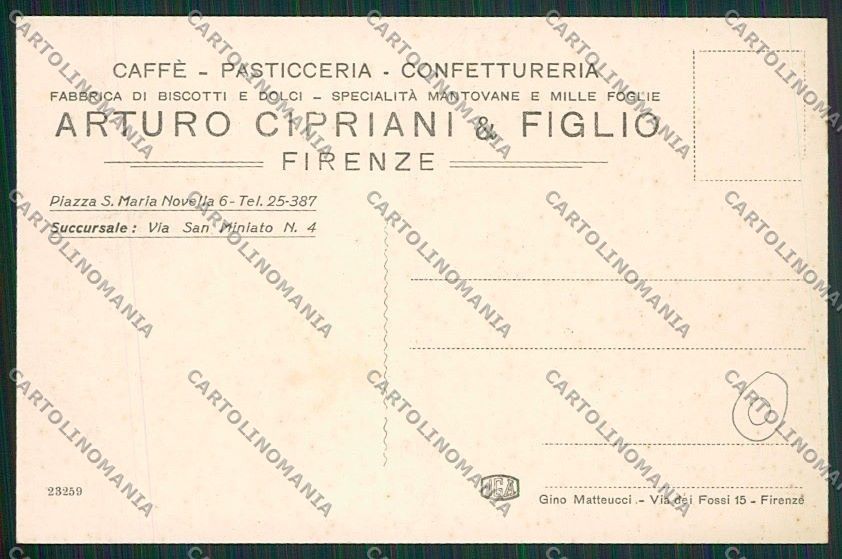 Firenze Città Pubblicitaria Negozio cartolina QQ2188 – retro