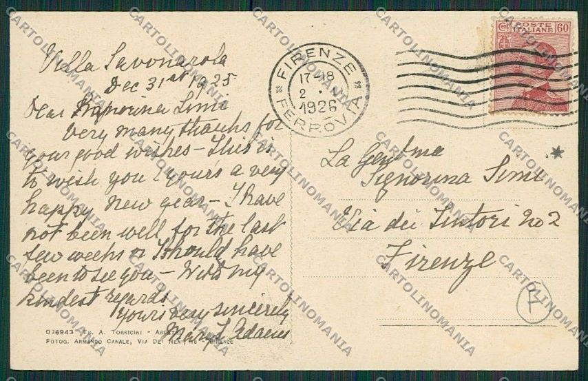 Firenze Arcetri Saluti da PIEGA cartolina QQ2236 – retro