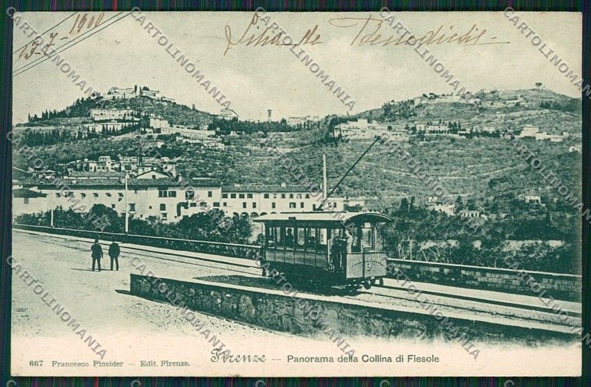 Firenze Fiesole Tram cartolina QQ2287 – fronte