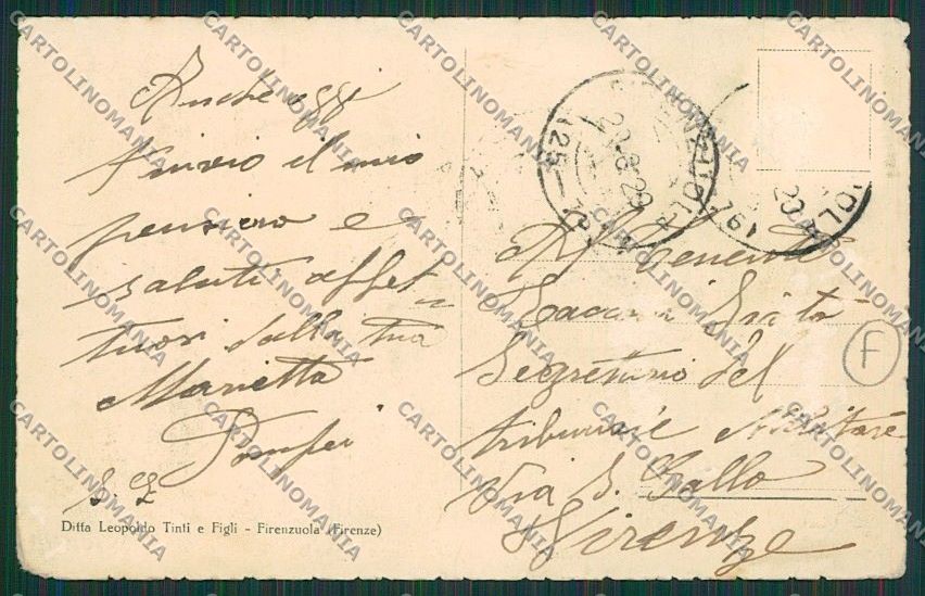 Firenze Firenzuola PIEGA ABRASA cartolina QQ2325 – retro
