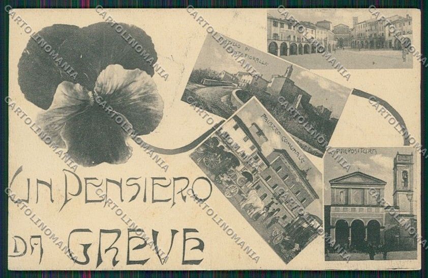 Firenze Greve in Chianti Un Pensiero da PIEGHINA cartolina QQ2343 – fronte