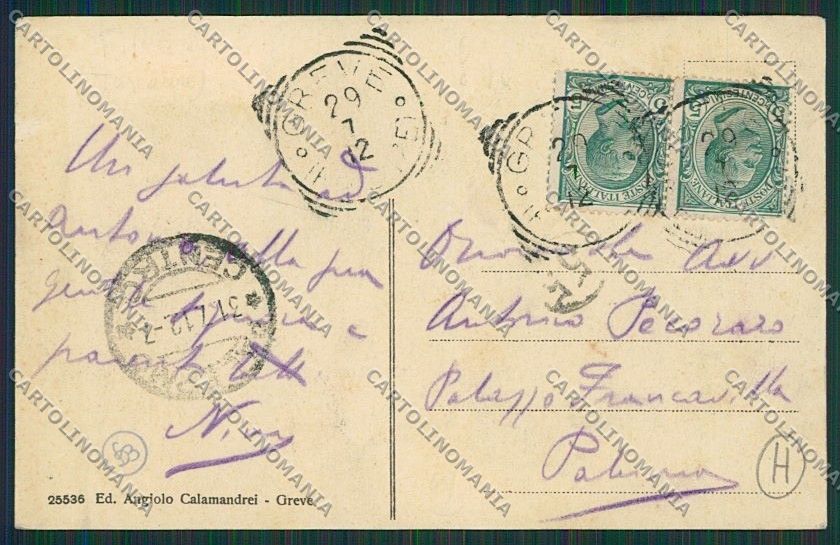 Firenze Greve in Chianti Un Pensiero da PIEGHINA cartolina QQ2343 – retro