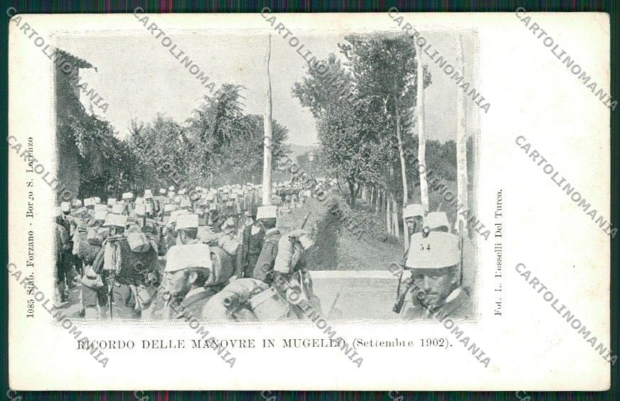 Firenze Mugello Militari Manovre cartolina QQ2361 – fronte
