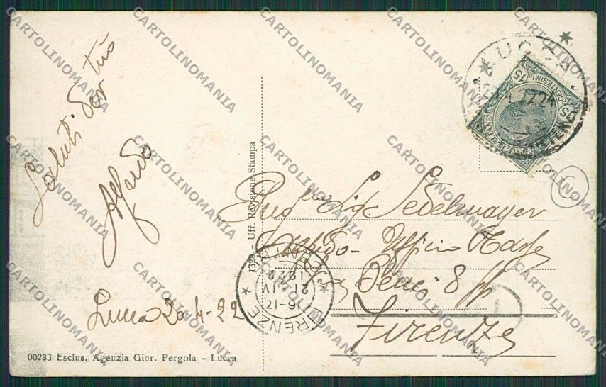 Lucca Città Garibaldi Teatro cartolina QQ2462 – retro