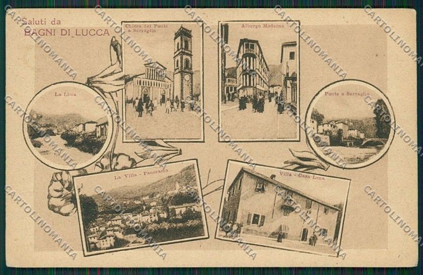 Lucca Bagni di Saluti da cartolina QQ2582 – fronte
