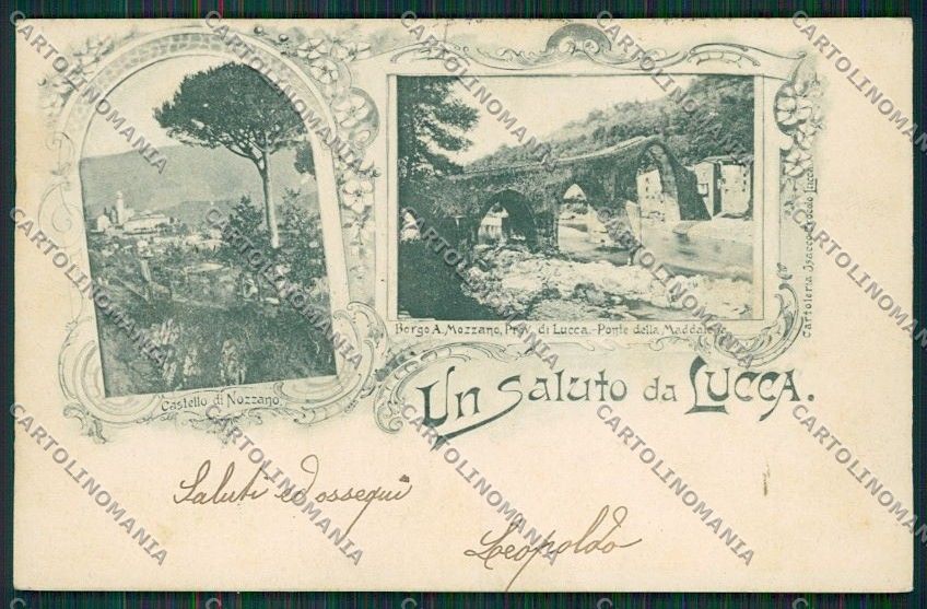 Lucca Borgo a Mozzano Saluti da ABRASA cartolina QQ2614 – fronte