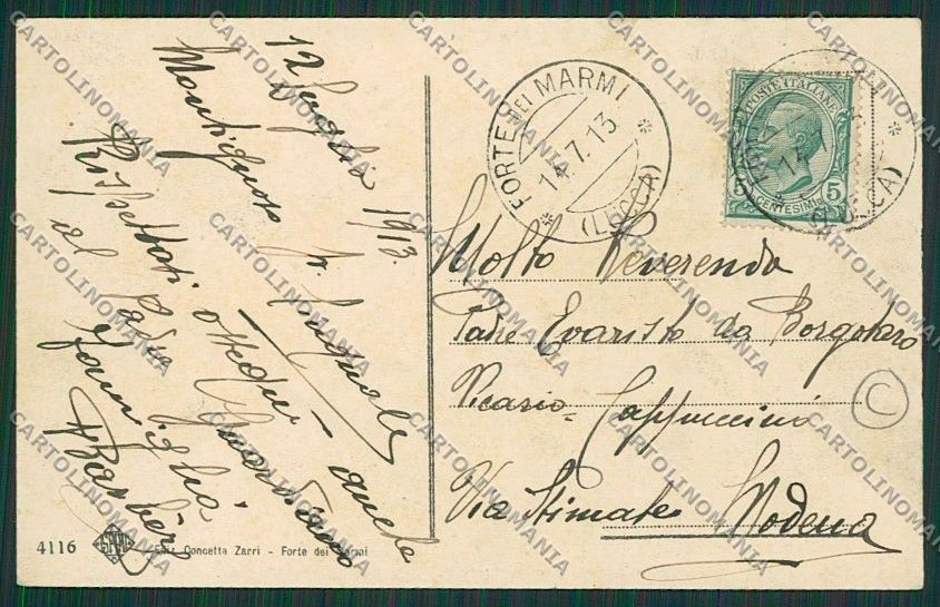 Lucca Forte dei Marmi cartolina QQ2640 – retro